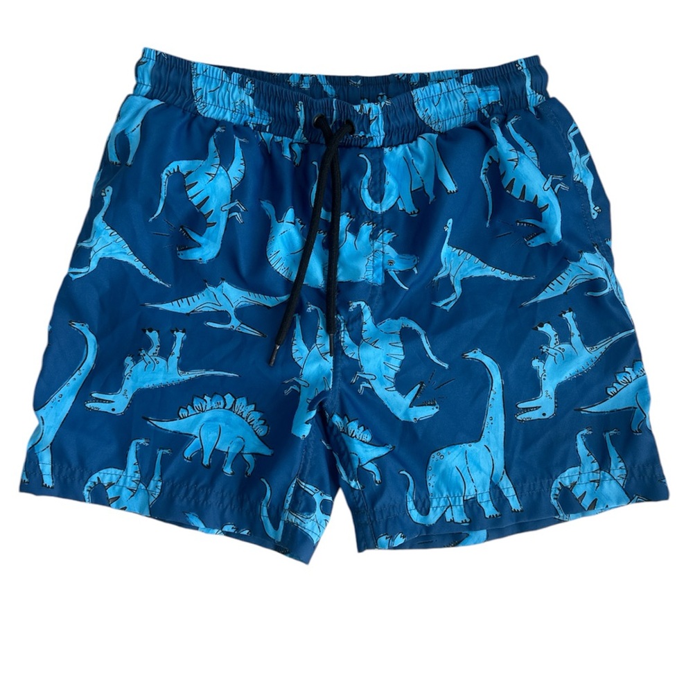 Pepita & Me Kids boy's blue bathing suit trunks shorts size 12 Dinosaur pattern